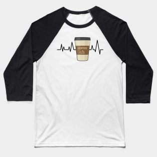 Heartbeat Pulse - Coffee Baseball T-Shirt